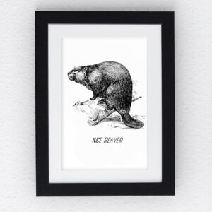 Nice Beaver Illustrated Print