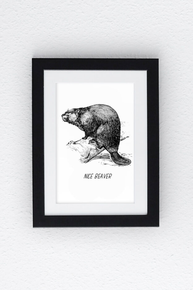 Nice Beaver Illustrated Print